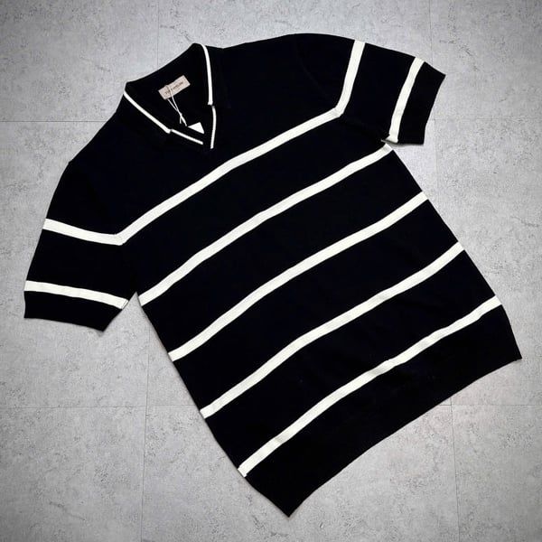  Polo Len QC 4212 Cổ V Kẻ Ngang Nhỏ 