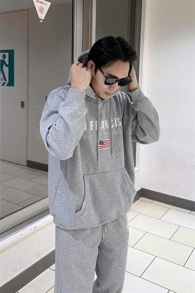 Bộ Hoodie QC 3371 Chữ Ngực 