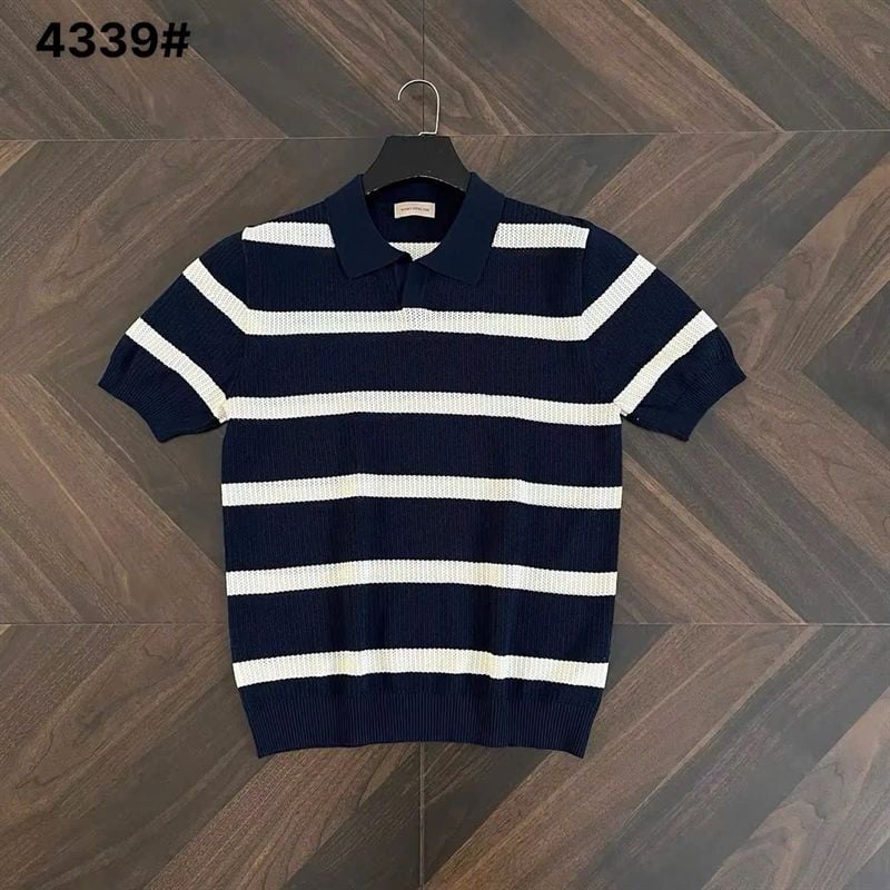  HĐ Polo Len QC 4339 Kẻ Ngang Lưới 