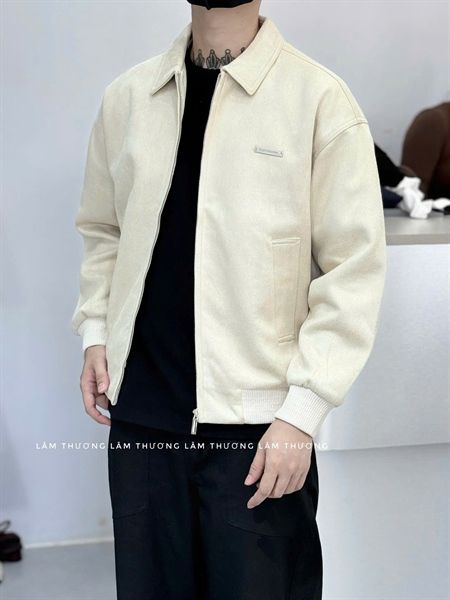  [ẢNH THẬT] Áo Khoác Da Lộn Nam Cải Khuy Ngực Cổ Bẻ 8075 