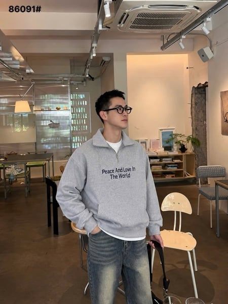  HĐ ADT Nỉ QC 86091 Cổ Khoá Chữ Peace 