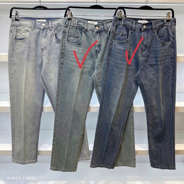  Jean Ống Đứng QC N1827 Trơn 