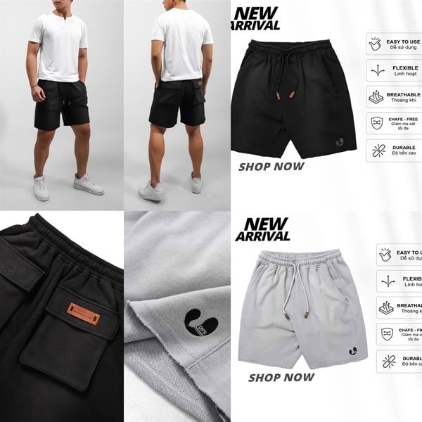  HĐ Short Nỉ Defoxx Trơn 