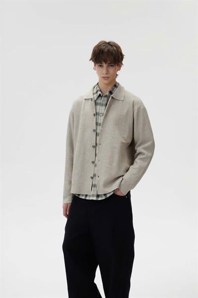  [ẢNH THẬT]  Polo Len Dài Tay Nam Cúc Cài M057 