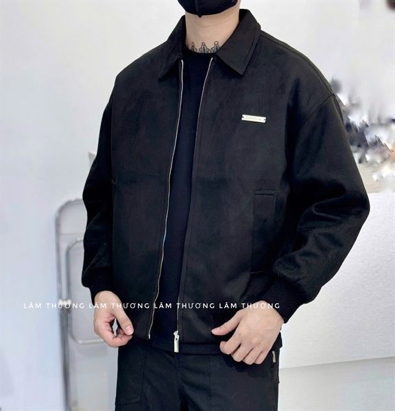  [ẢNH THẬT] Áo Khoác Da Lộn Nam Cải Khuy Ngực Cổ Bẻ 8075 