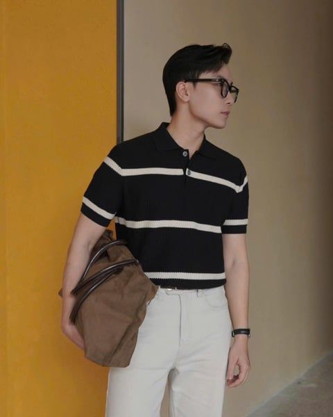  Polo Len QC XT M9231 Kẻ Ngang 