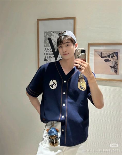  [ẢNH THẬT] Áo Len Ngắn Tay Nam Cúc Cài Hoạt Tiết 