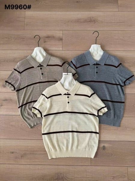  Polo Len QC XT M9960 Kẻ Tay 