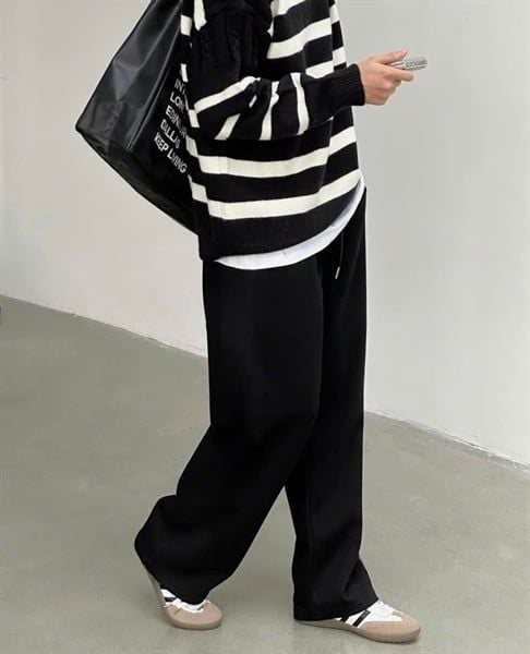  Quần Nỉ Suông QC 3373-1 Trơn 