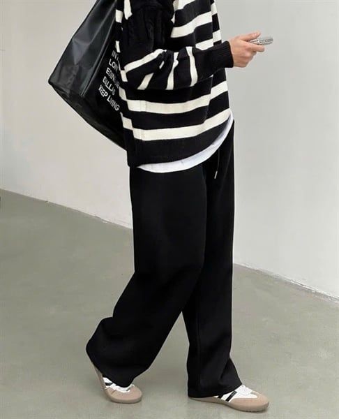  Quần Nỉ Suông QC 3373-1 Trơn 