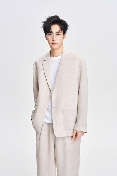  Bộ Vest Đũi QC 9673 2 Cúc 