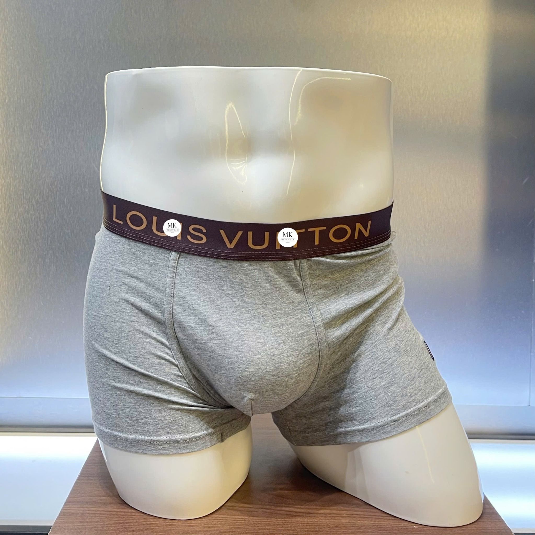  [ẢNH THẬT] Hộp Boxer Nam Cao Cấp Logo Nhỏ Đen - Ghi  25 