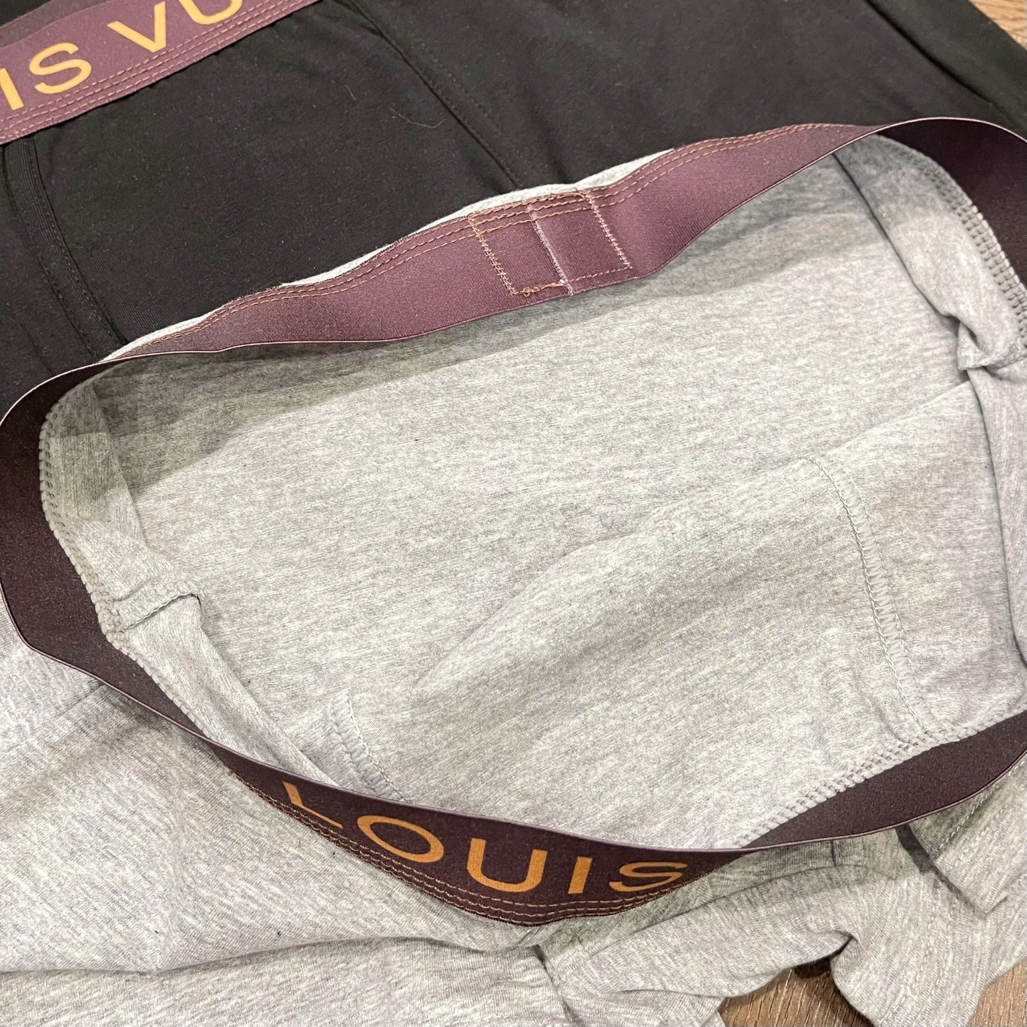  [ẢNH THẬT] Hộp Boxer Nam Cao Cấp Logo Nhỏ Đen - Ghi  25 