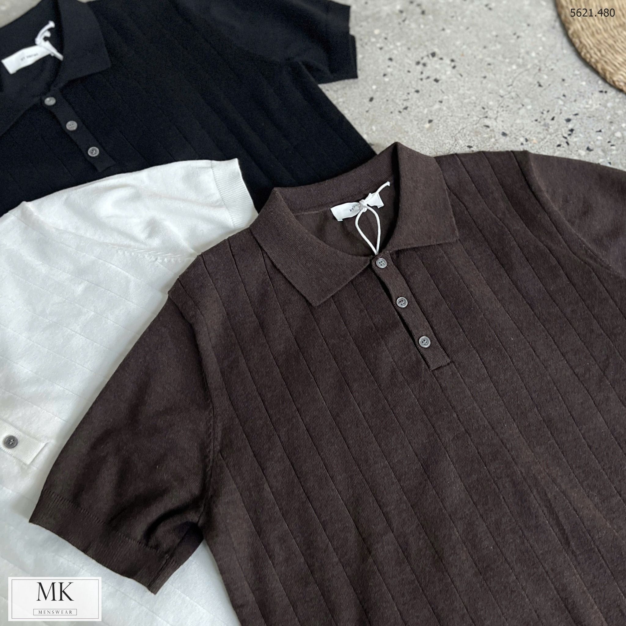  [ẢNH THẬT] Áo Polo Len Ngắn Tay Nam Trơn M5621 