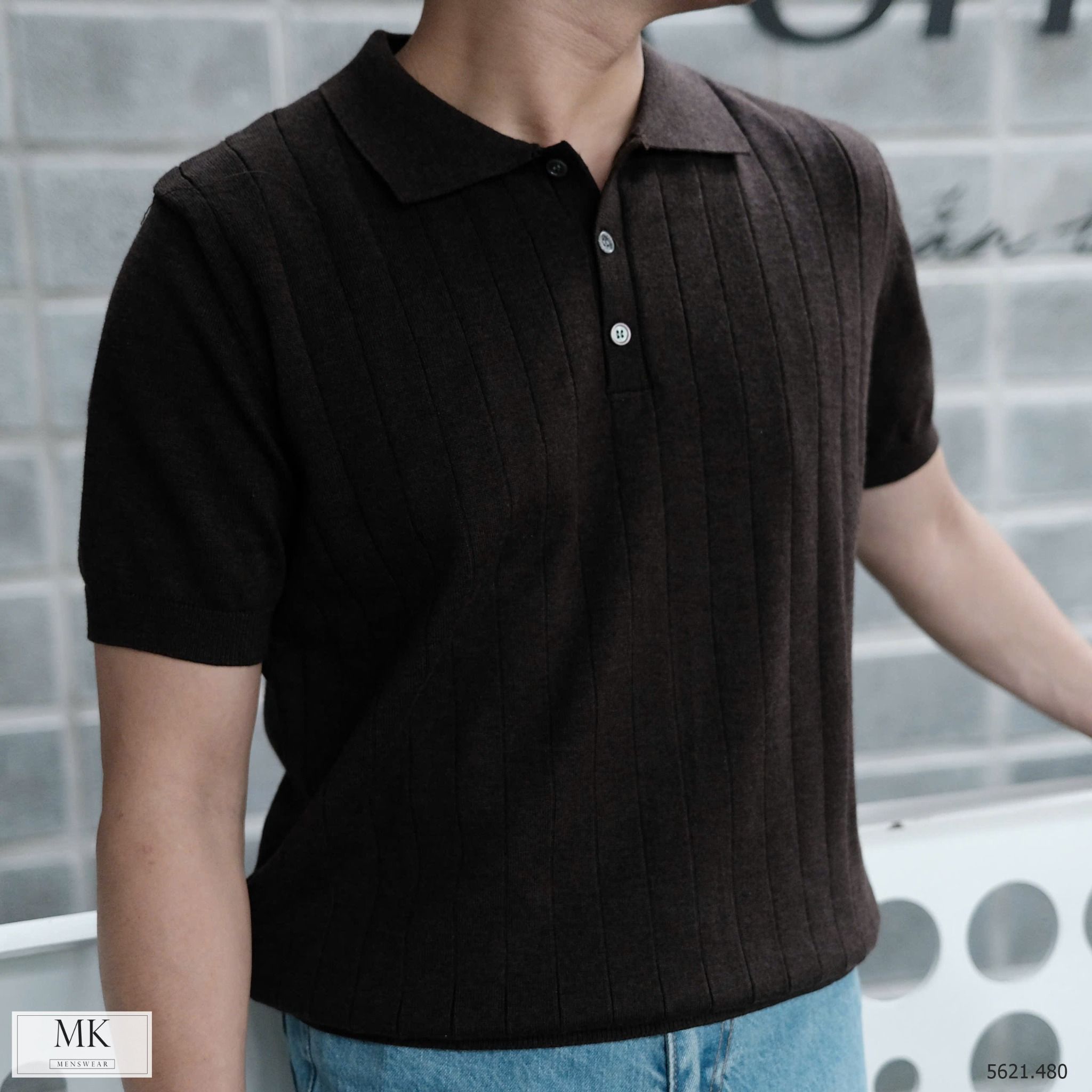  [ẢNH THẬT] Áo Polo Len Ngắn Tay Nam Trơn M5621 