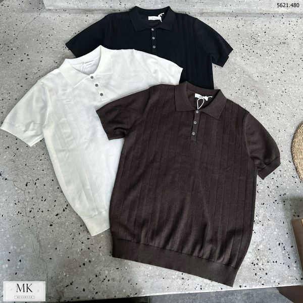  [ẢNH THẬT] Áo Polo Len Ngắn Tay Nam Trơn M5621 