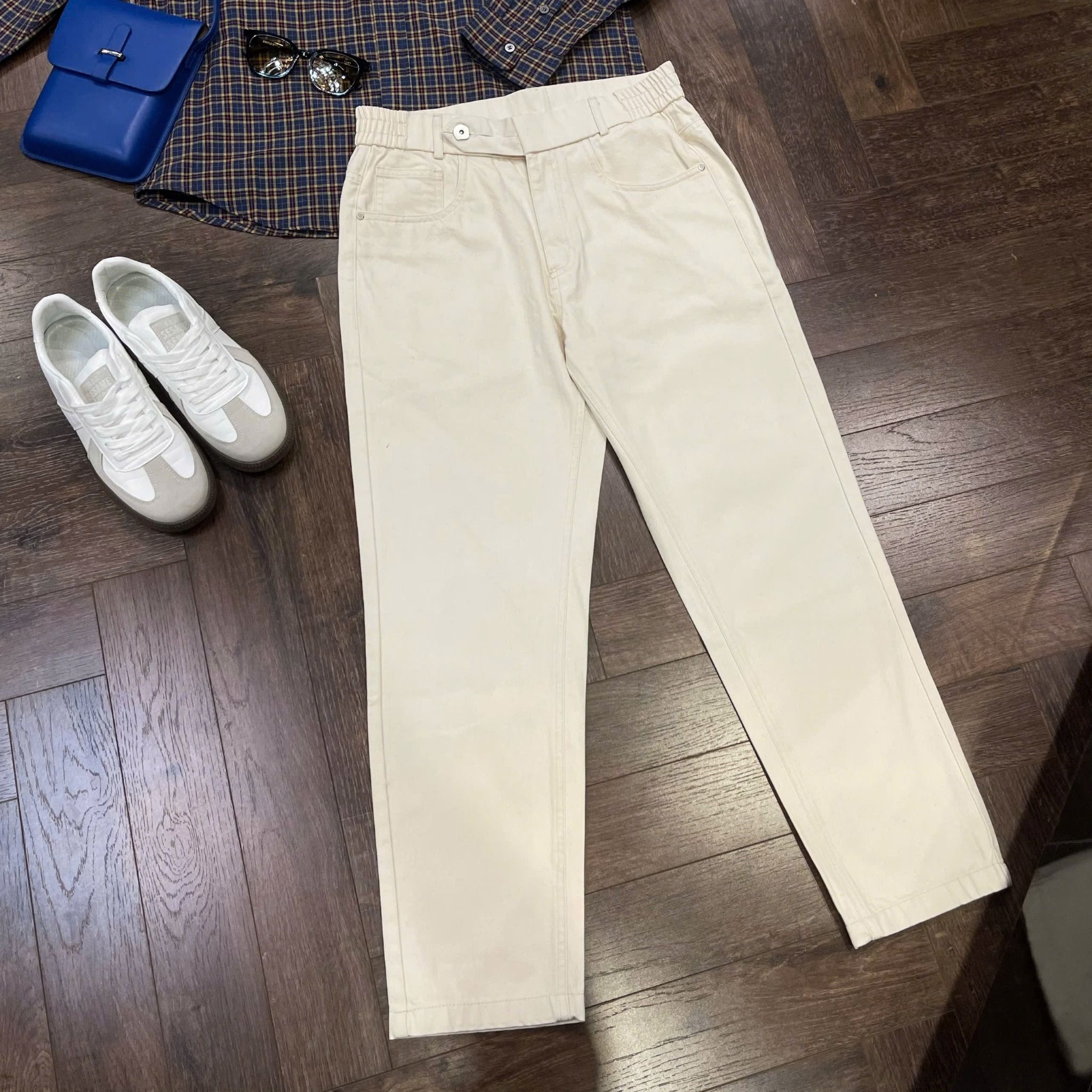  [ẢNH THẬT] Quần Jean Nam Ống Đứng Trơn 8057 