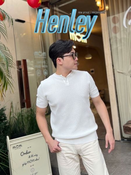  [ẢNH THẬT] Áo Ngắn Tay Len Nam Trơn Cúc Cổ 2010 