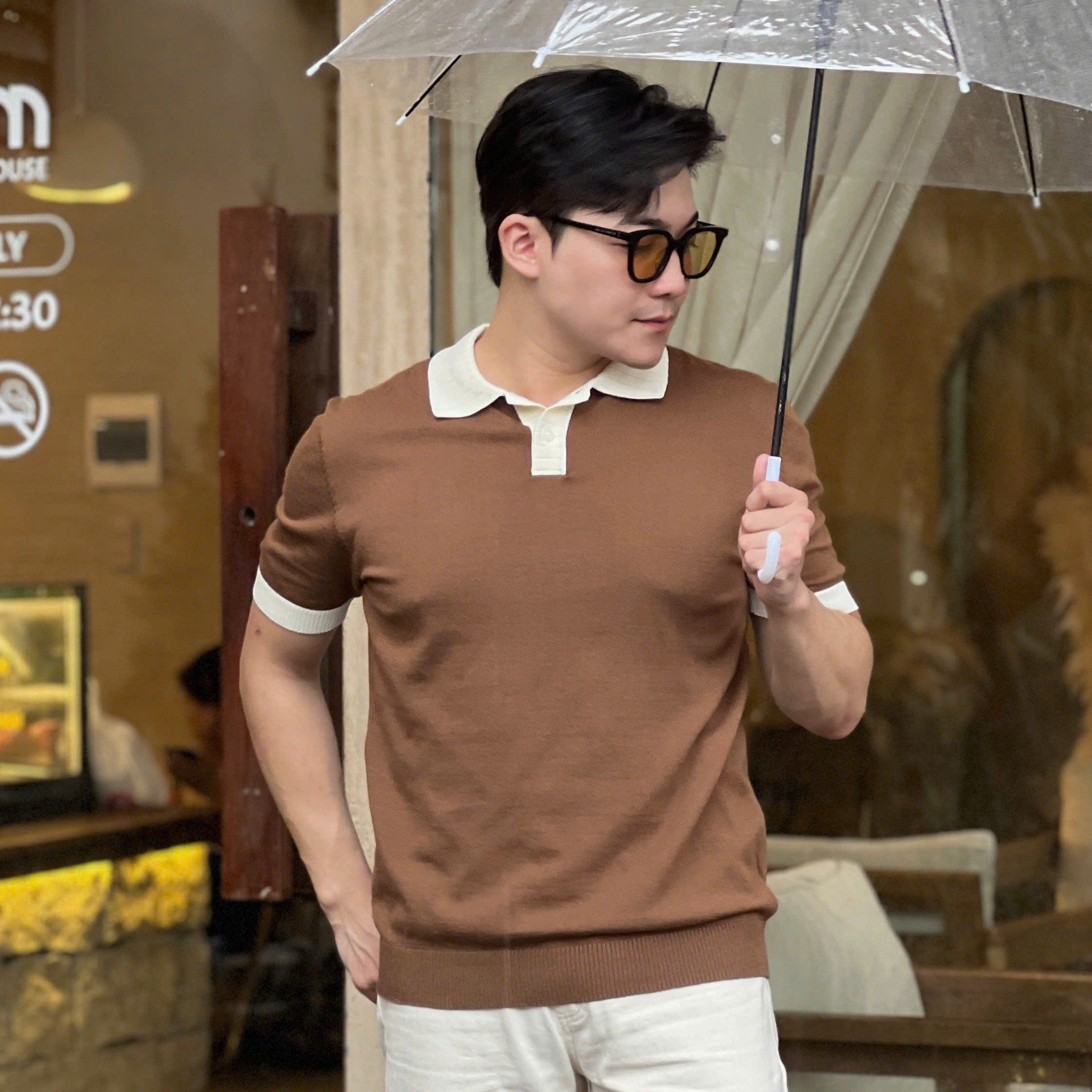  [ẢNH THẬT] Áo Polo Len Ngắn Tay Nam Cao Cấp Cải Cổ Và Tay YOMO 4162 