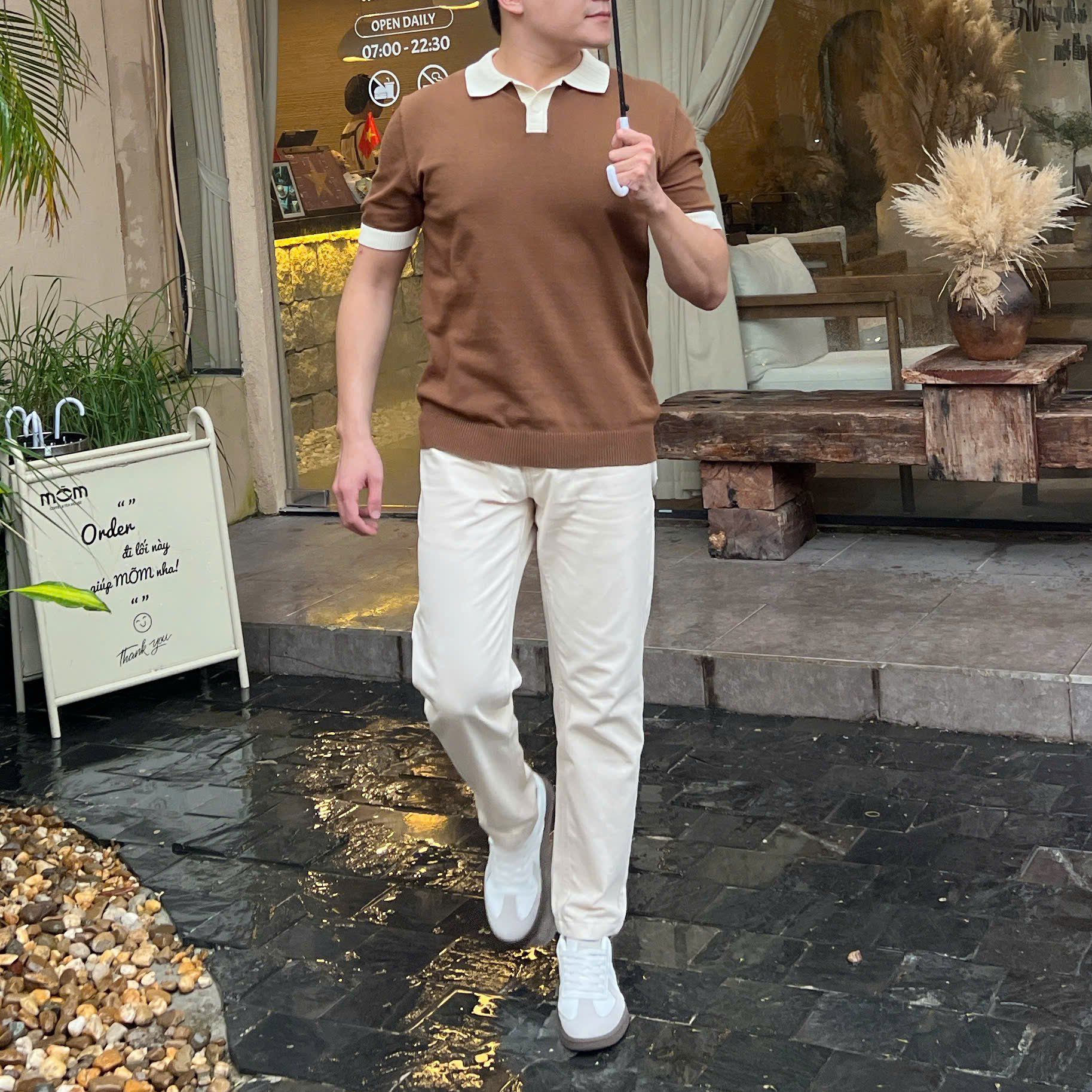  [ẢNH THẬT] Áo Polo Len Ngắn Tay Nam Cao Cấp Cải Cổ Và Tay YOMO 4162 