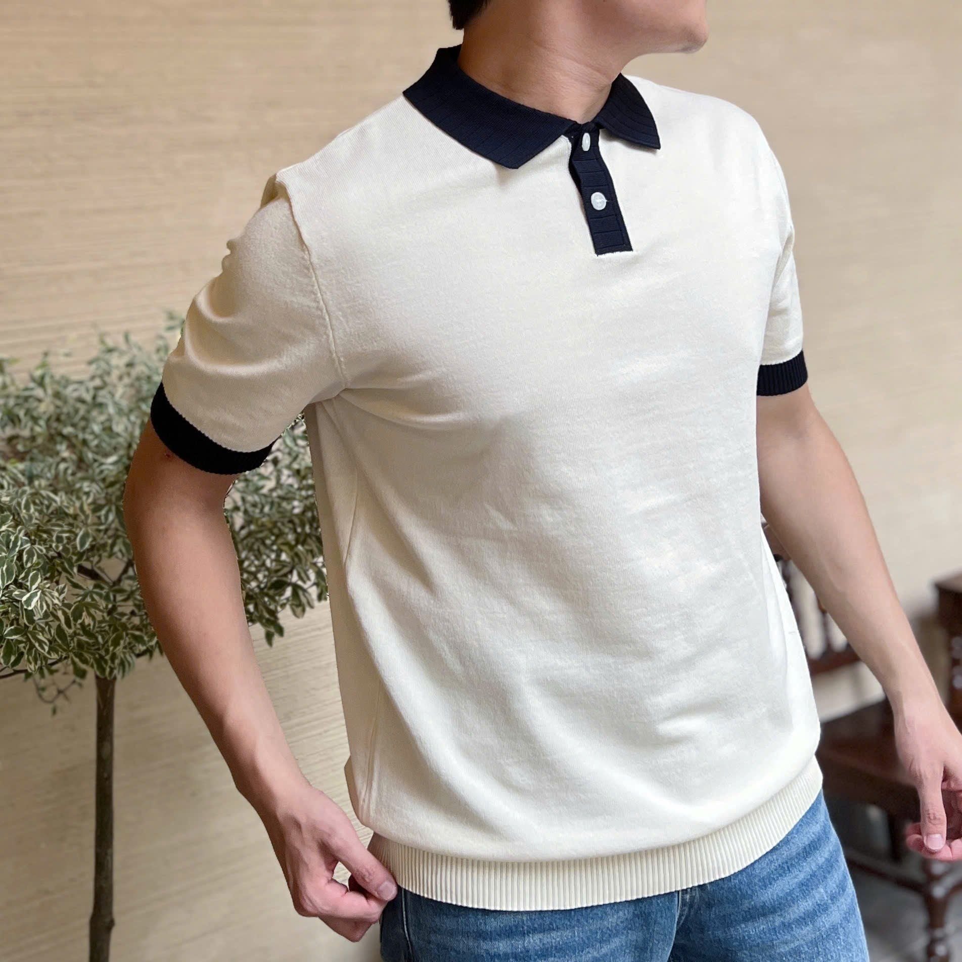  [ẢNH THẬT] Áo Polo Len Ngắn Tay Nam Cao Cấp Cải Cổ Và Tay YOMO 4162 