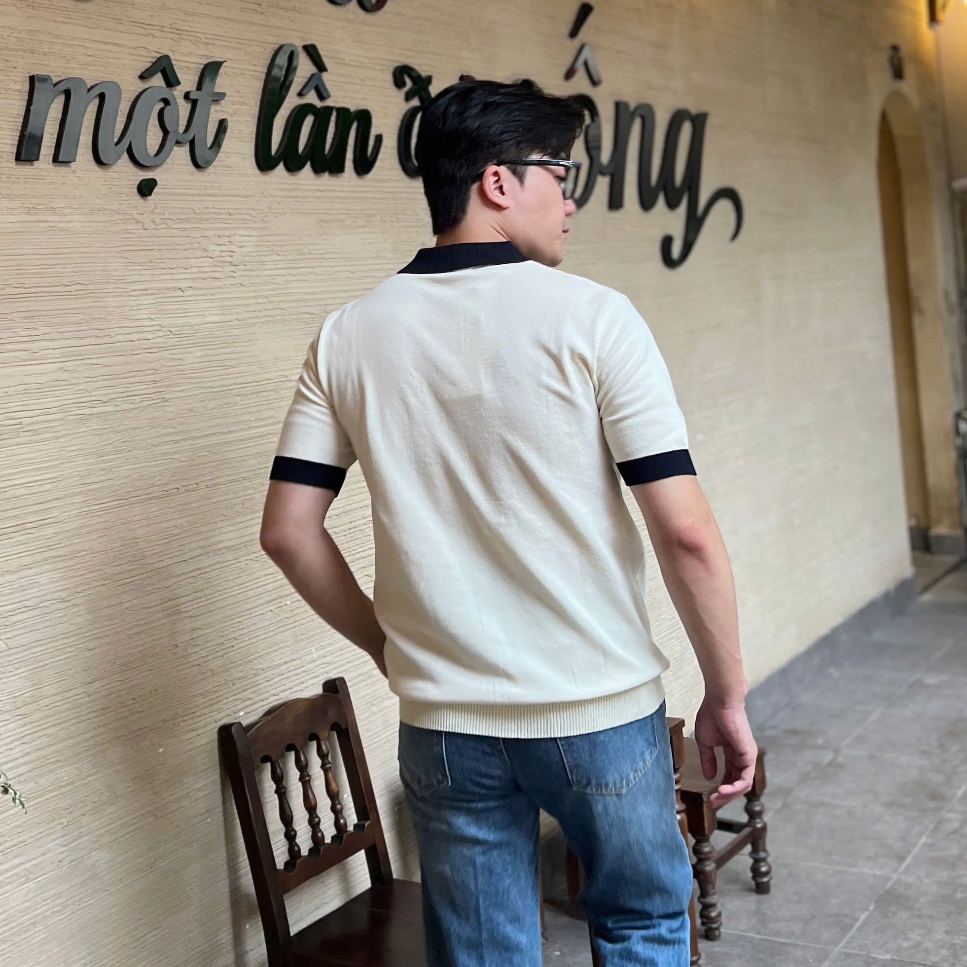  [ẢNH THẬT] Áo Polo Len Ngắn Tay Nam Cao Cấp Cải Cổ Và Tay YOMO 4162 