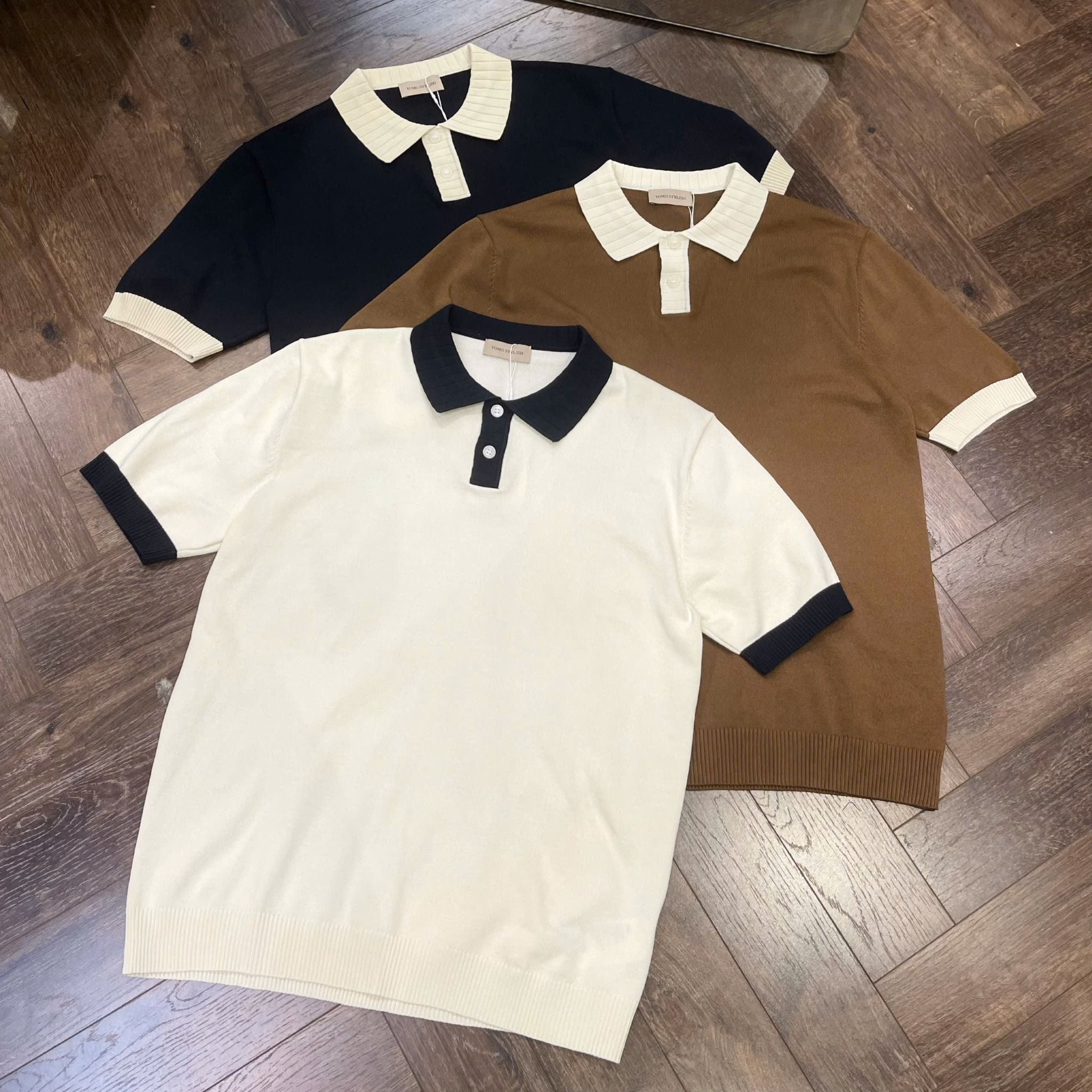  [ẢNH THẬT] Áo Polo Len Ngắn Tay Nam Cao Cấp Cải Cổ Và Tay YOMO 4162 