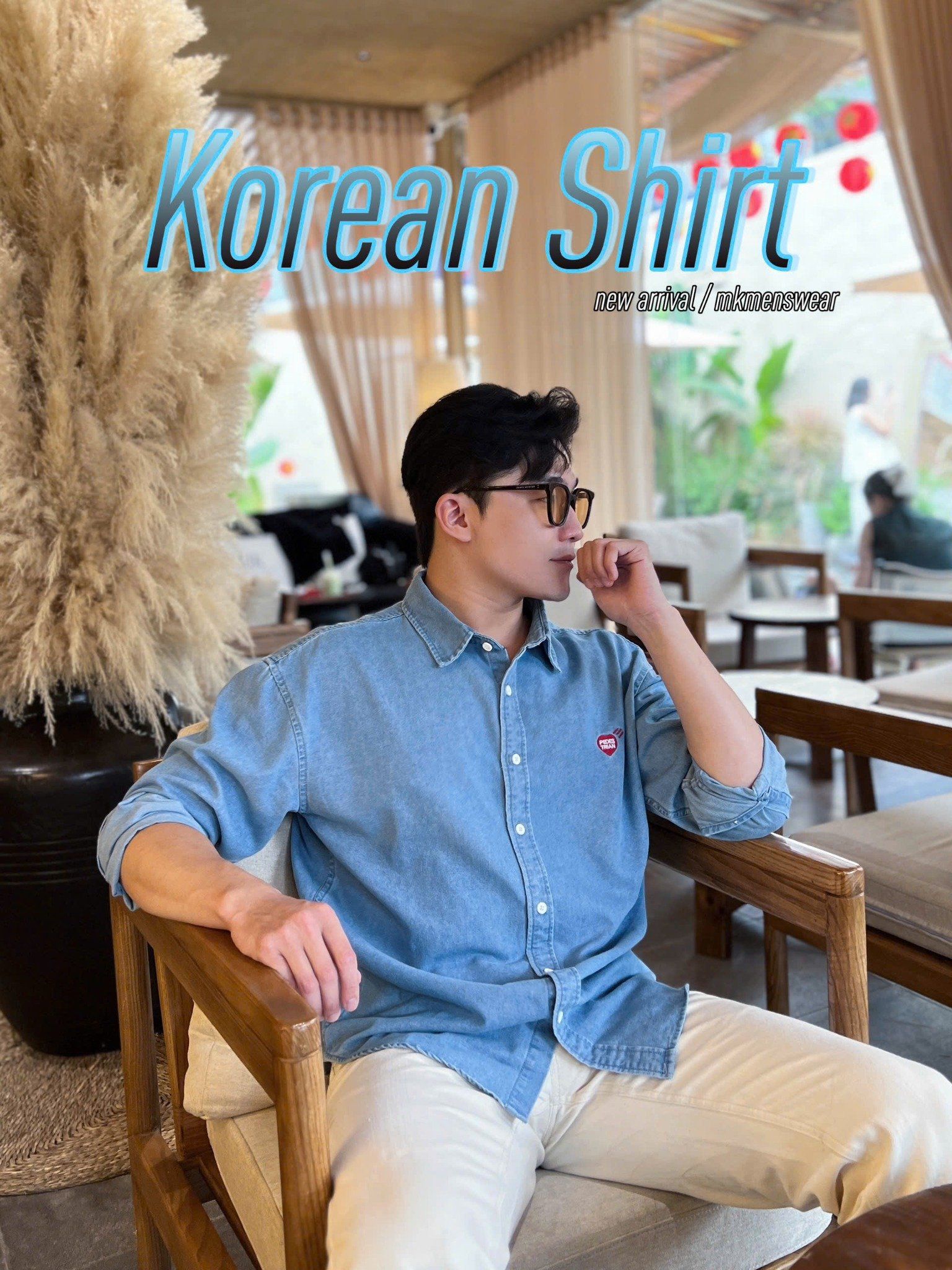  [ẢNH THẬT] Áo Sơ Mi Nam Dài Tay Denim Logo Tim 8879 