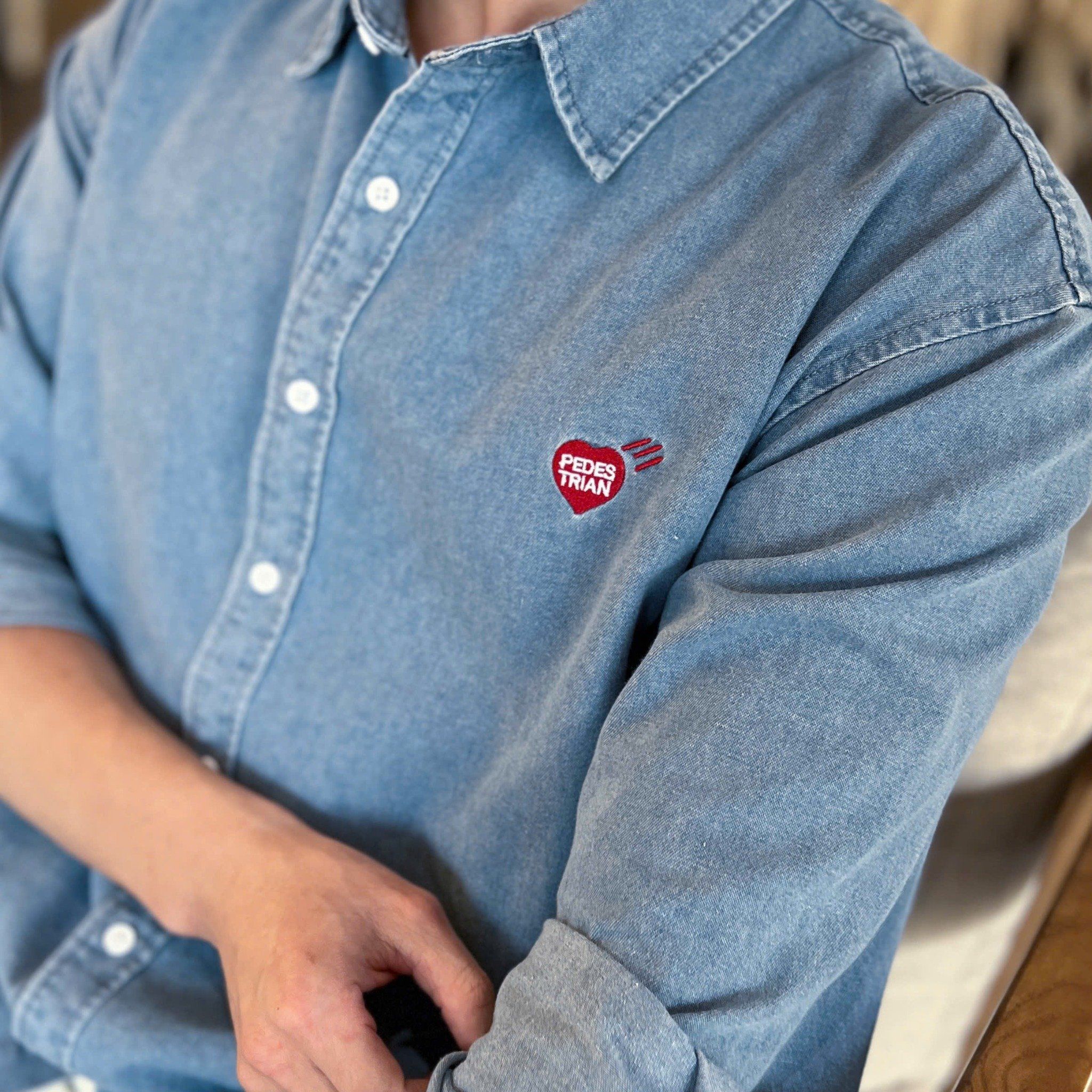  [ẢNH THẬT] Áo Sơ Mi Nam Dài Tay Denim Logo Tim 8879 