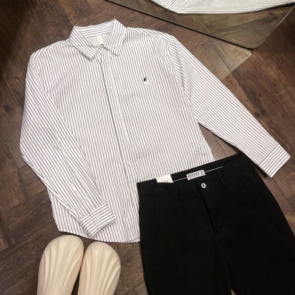  [ẢNH THẬT] Sơ Mi Dài Tay Nam Kẻ Logo Ngựa 8880 