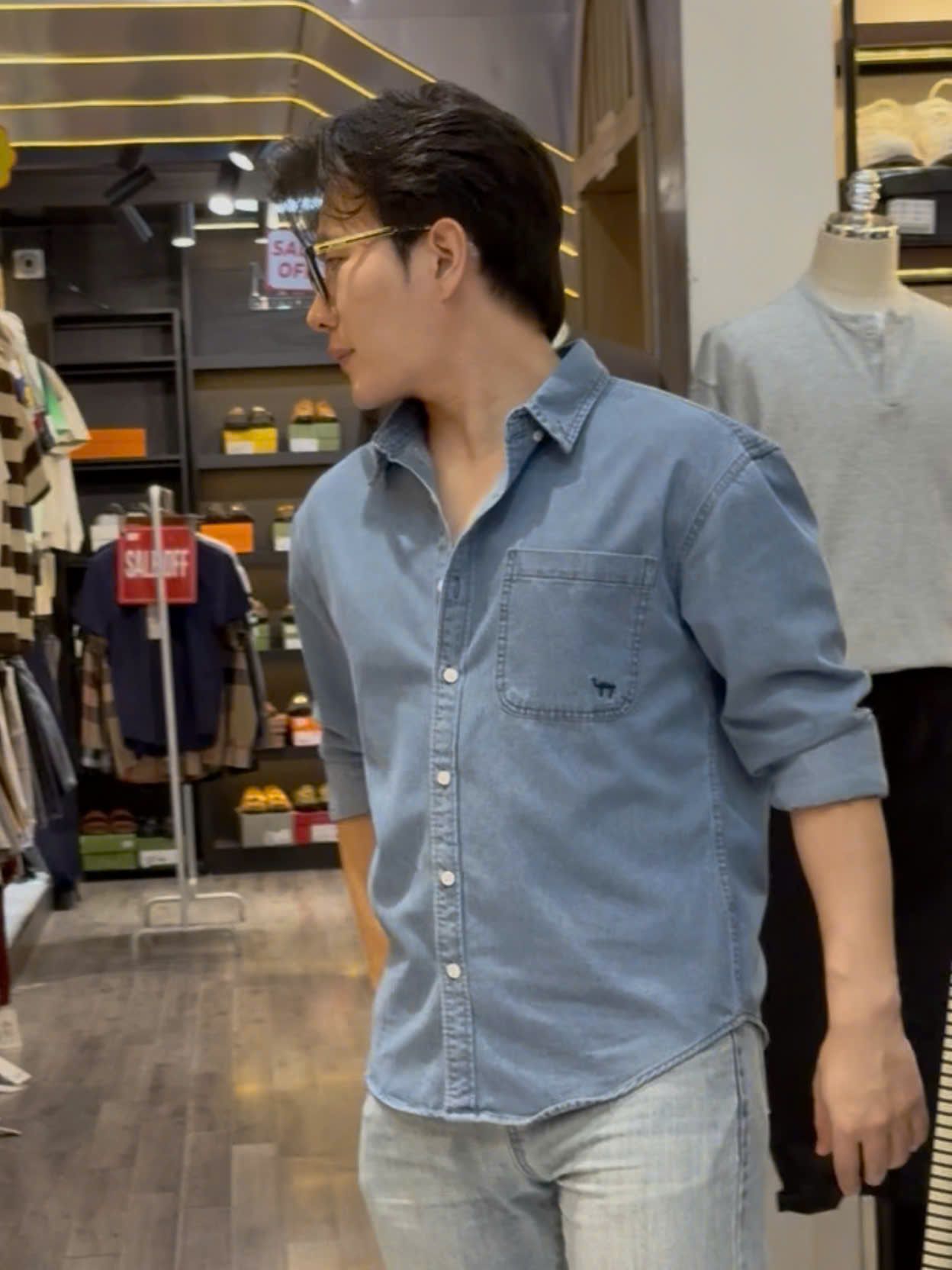  [ẢNH THẬT] Sơ Mi Nam Dài Tay Denim Logo Lạc Đà 8887 