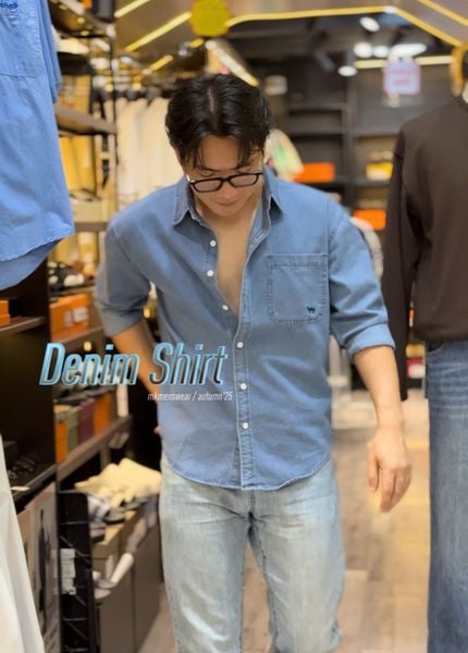  [ẢNH THẬT] Sơ Mi Nam Dài Tay Denim Logo Lạc Đà 8887 