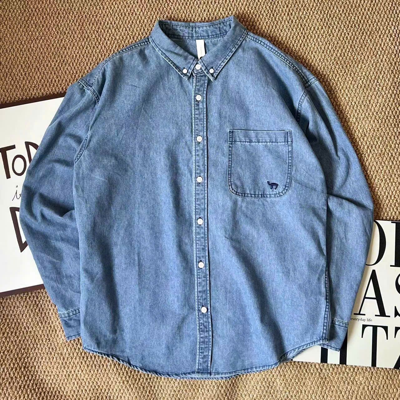  [ẢNH THẬT] Sơ Mi Nam Dài Tay Denim Logo Lạc Đà 8887 