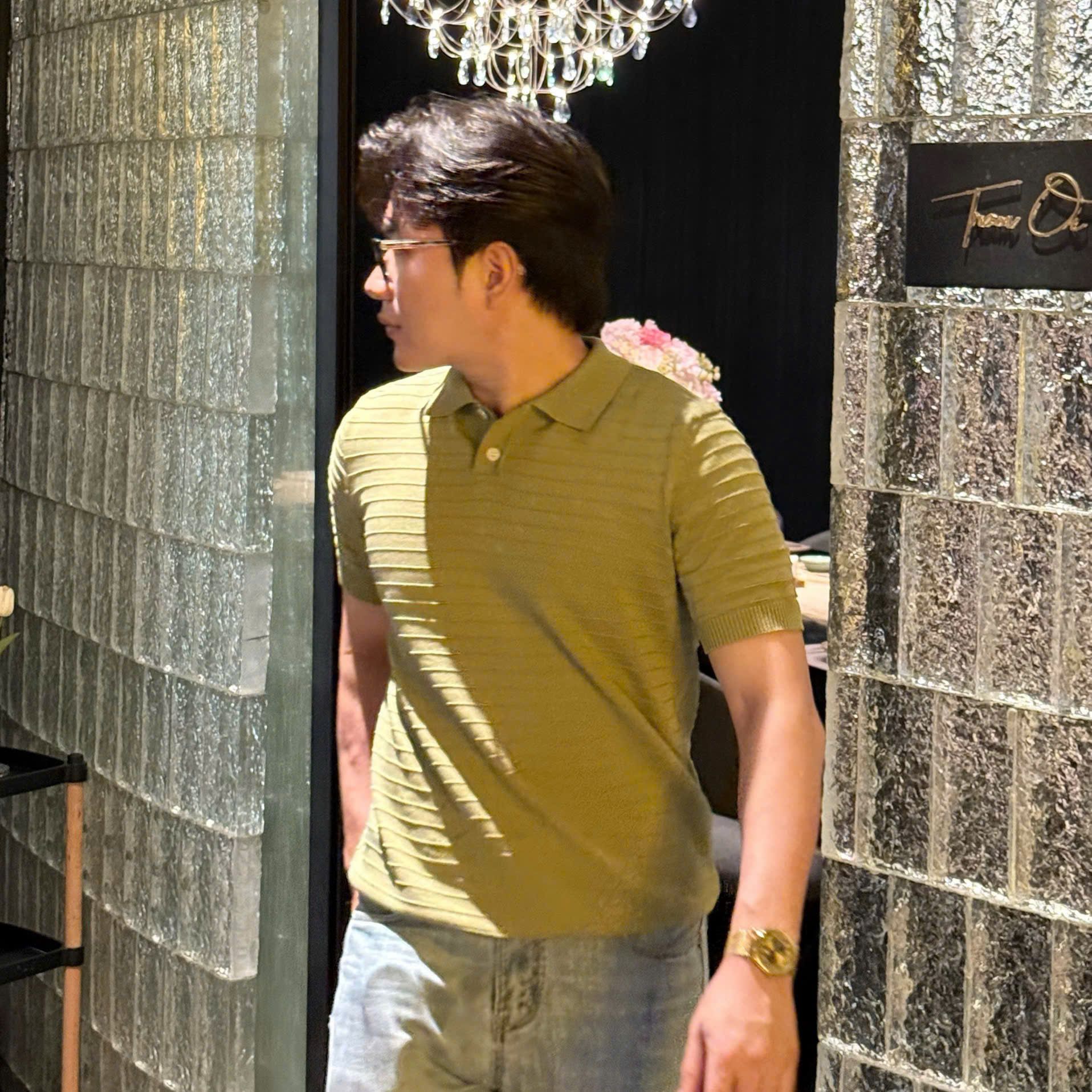  [ẢNH THẬT] Áo Polo Len Nam Ngắn Tay Vân Ngang B2002 