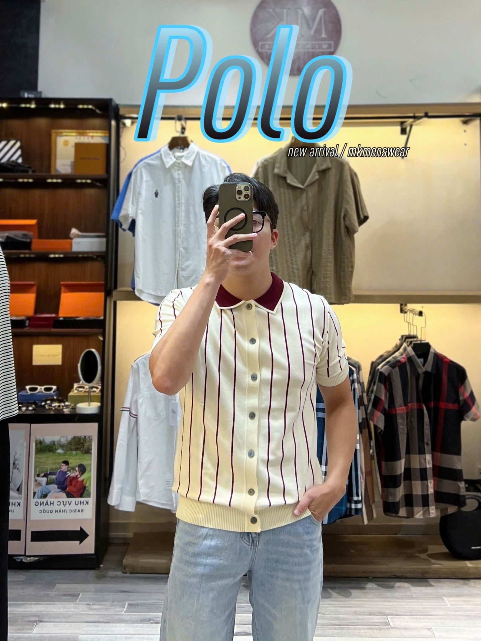  [ẢNH THẬT] Áo Polo Len Nam Ngắn Tay Yomo Kẻ Sọc 4102 