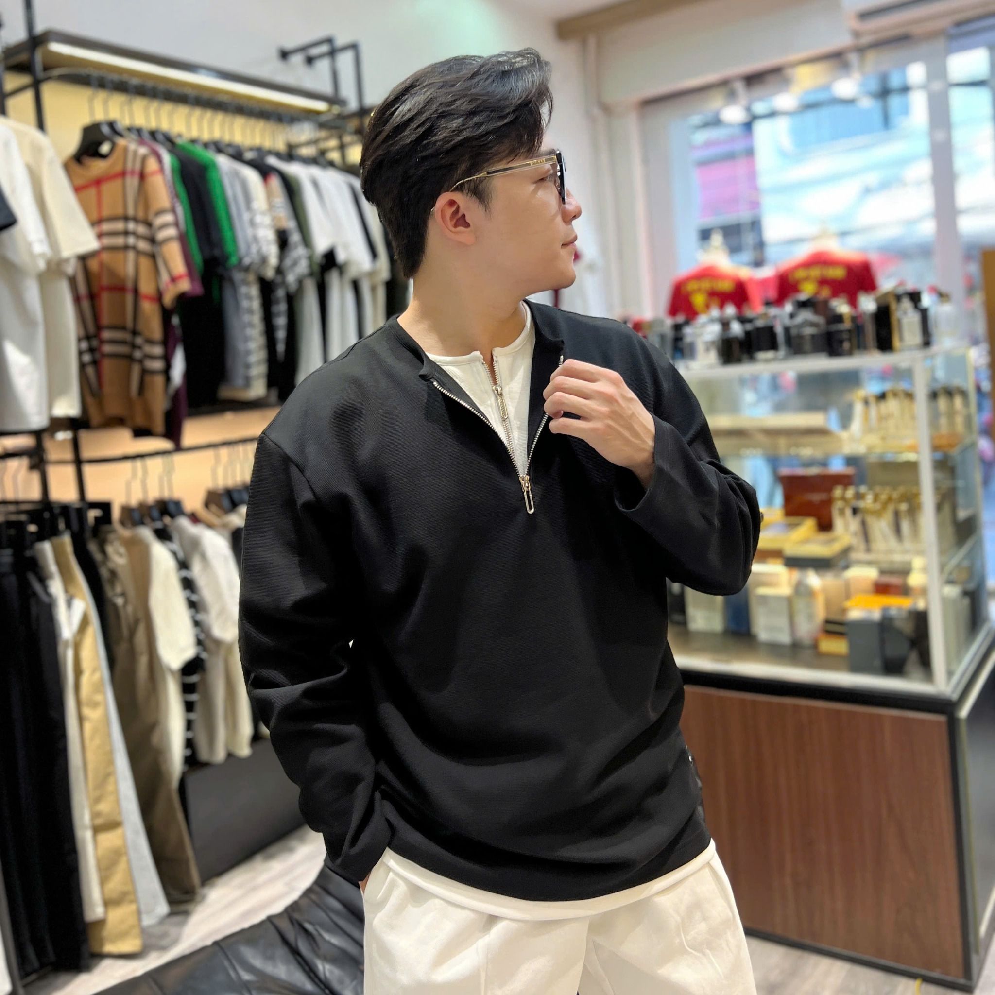  [ẢNH THẬT] Áo Dài Tay Nam Dáng Hàn Cổ Khoá 85005 