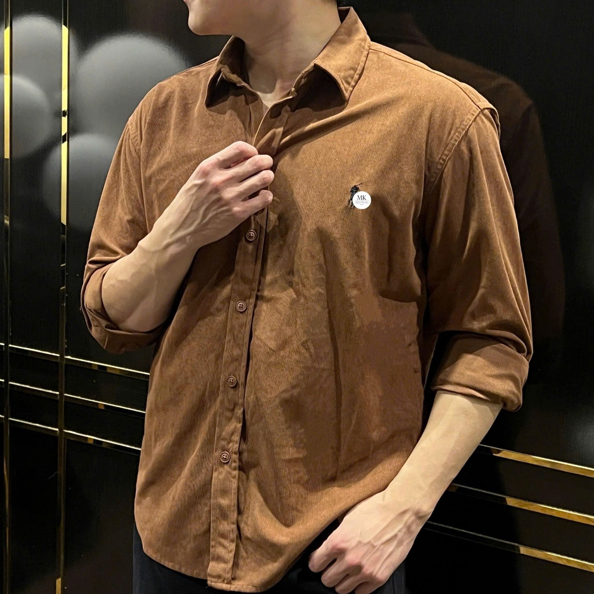  [ẢNH THẬT] Sơ Mi Dài Tay Nam Nhung Logo Ngựa 8806 