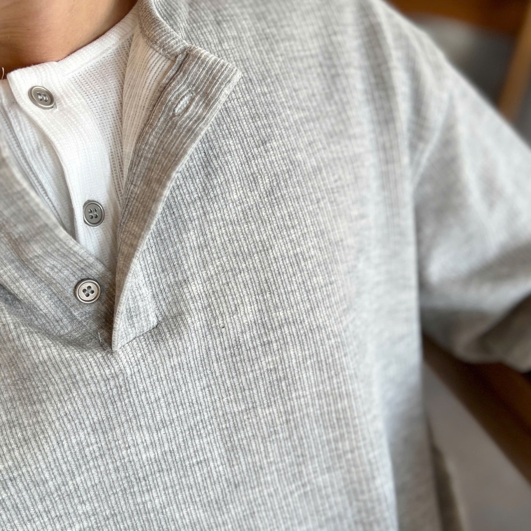  [ẢNH THẬT] Áo Dài Tay Henley Nam Trơn 18891 