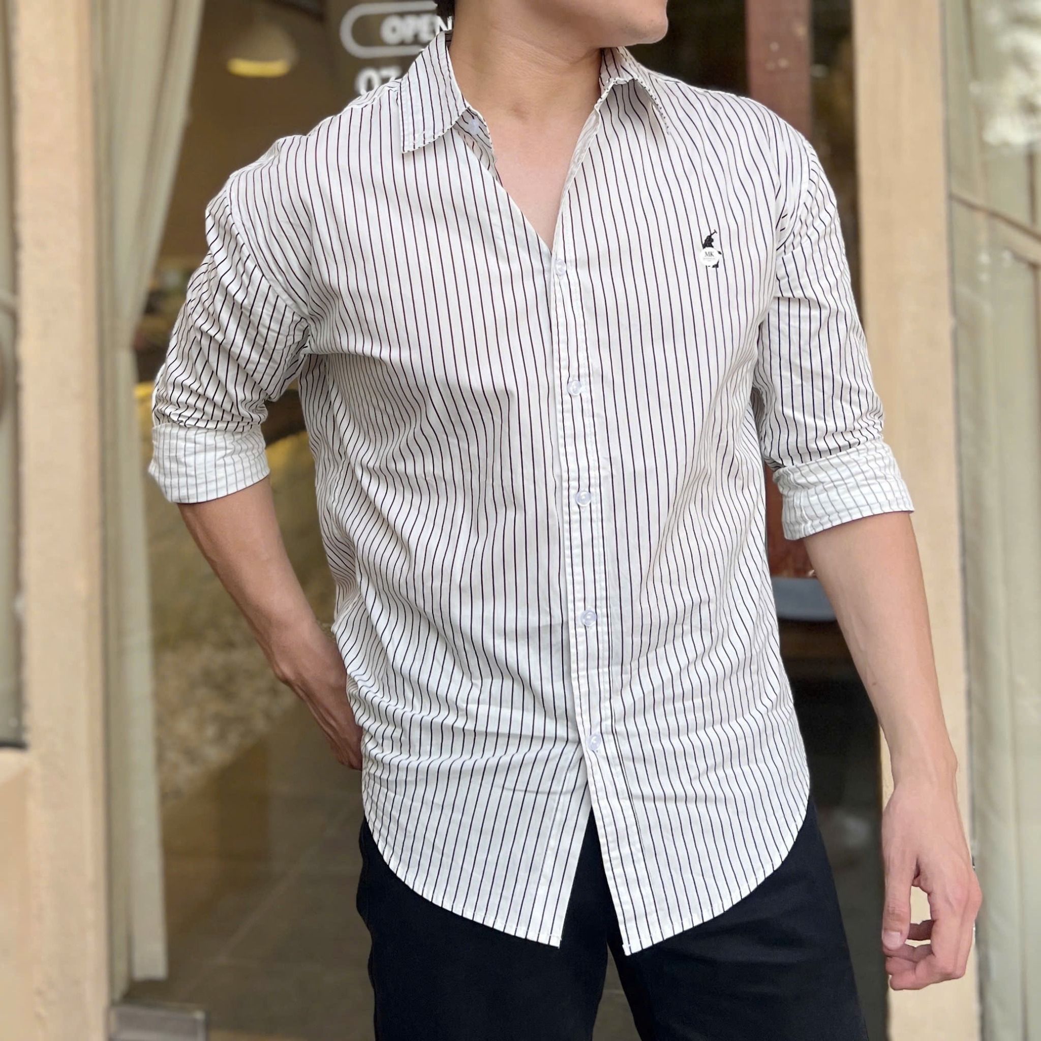  [ẢNH THẬT] Sơ Mi Dài Tay Nam Kẻ Logo Ngựa 8880 