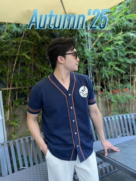  [ẢNH THẬT] Áo Len Ngắn Tay Nam Cúc Cài Hoạt Tiết 