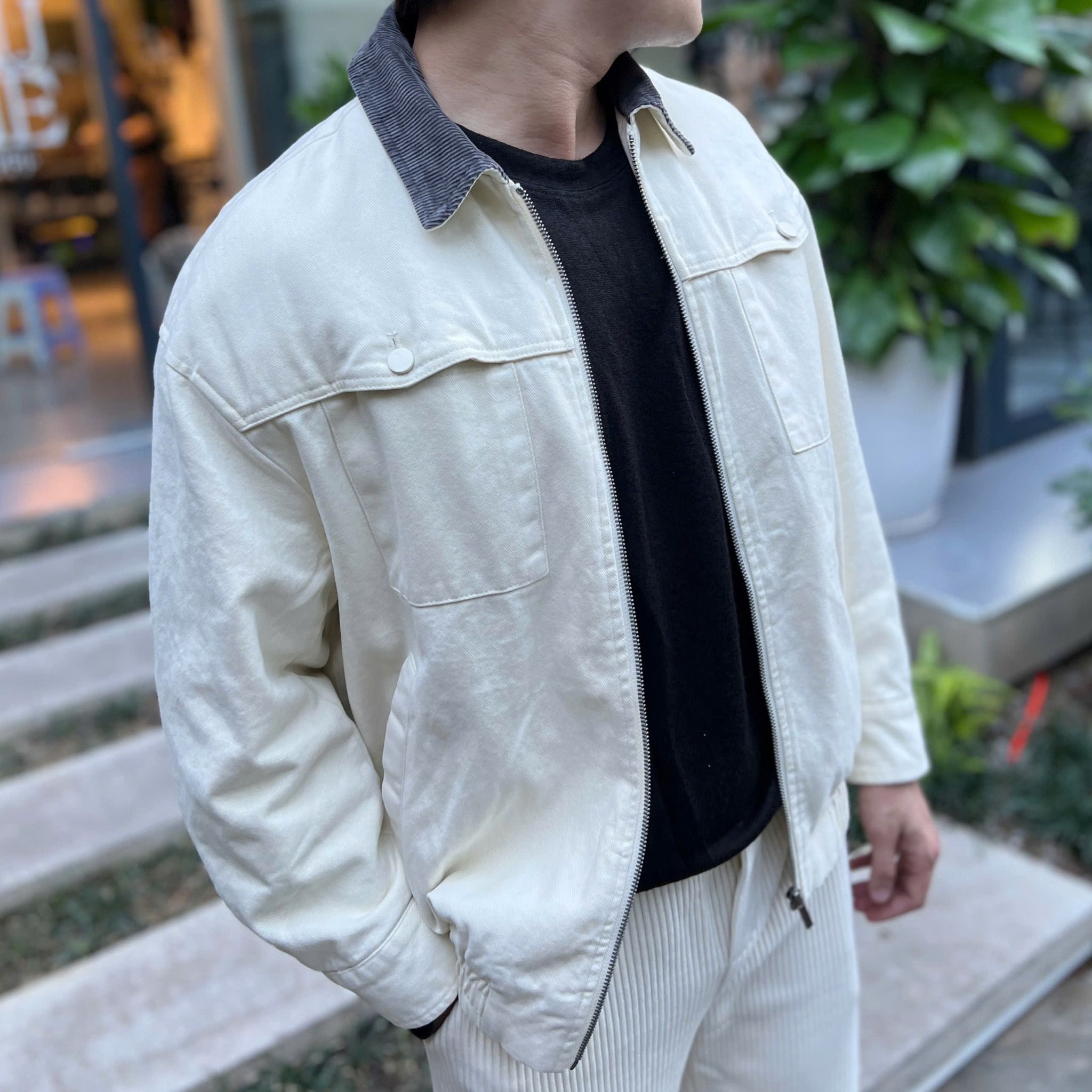  [ẢNH THẬT] Áo Khoác Jean Nam Phối Cổ Nhung 3112 