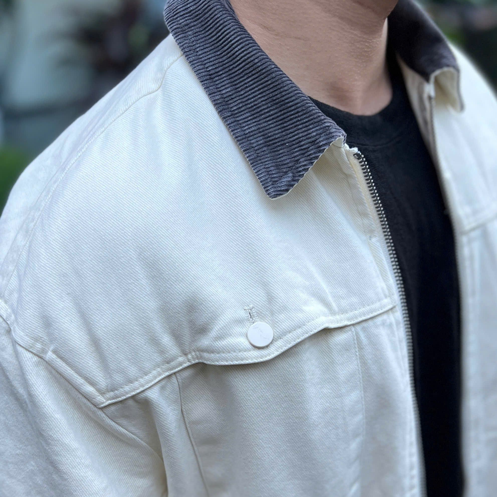  [ẢNH THẬT] Áo Khoác Jean Nam Phối Cổ Nhung 3112 