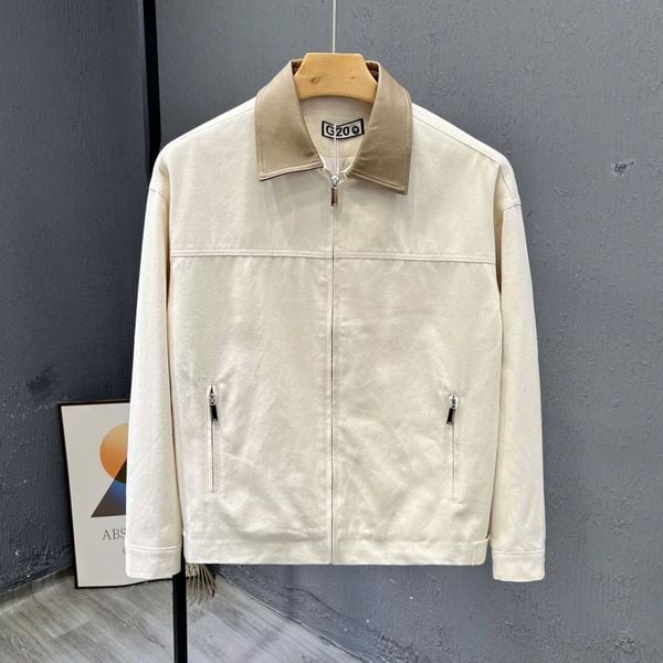  [ẢNH THẬT] Áo Khoác Kaki Nam Phối Cổ Da 8081 