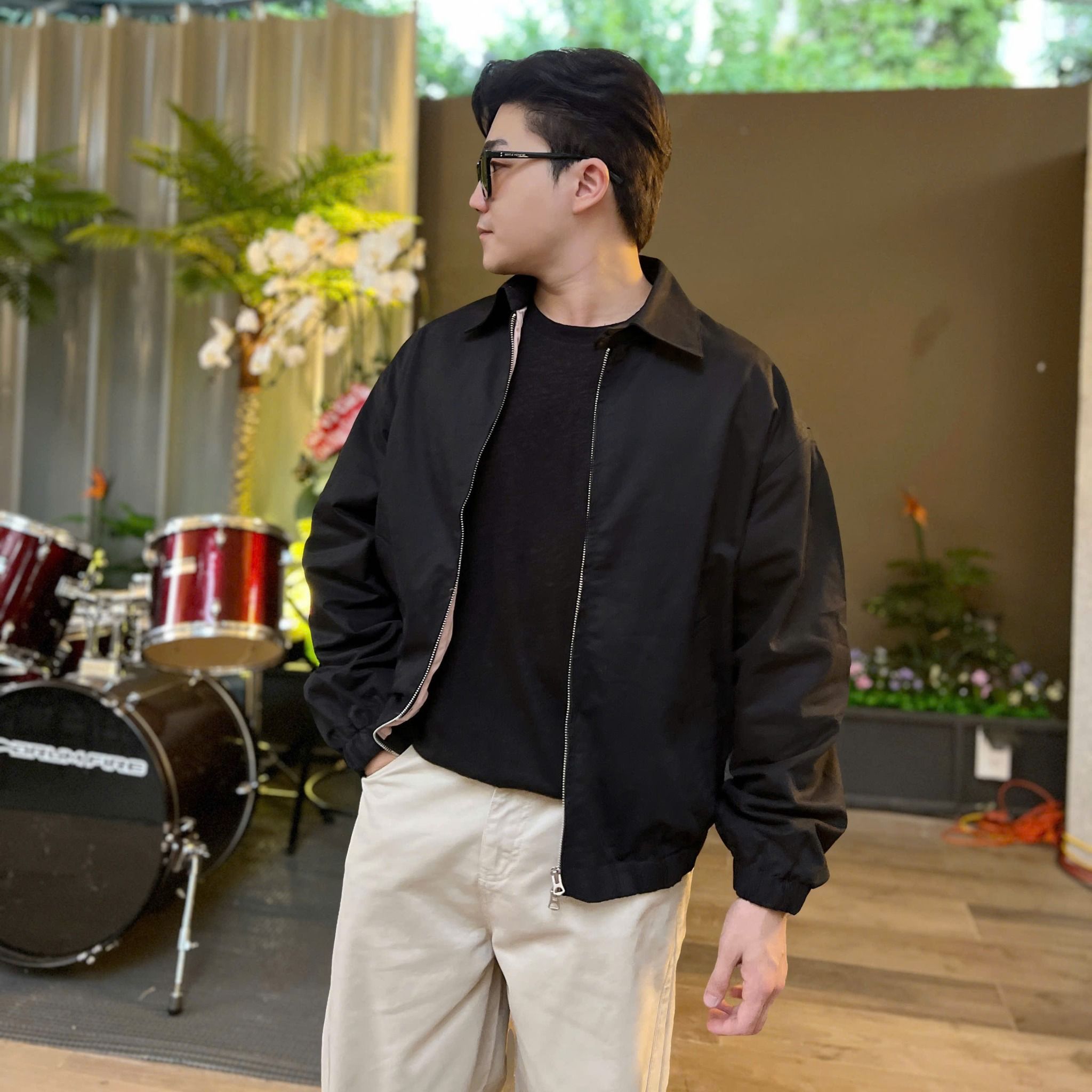  [ẢNH THẬT] Áo Khoác Kaki Nam Trơn Cổ Bẻ 25522 