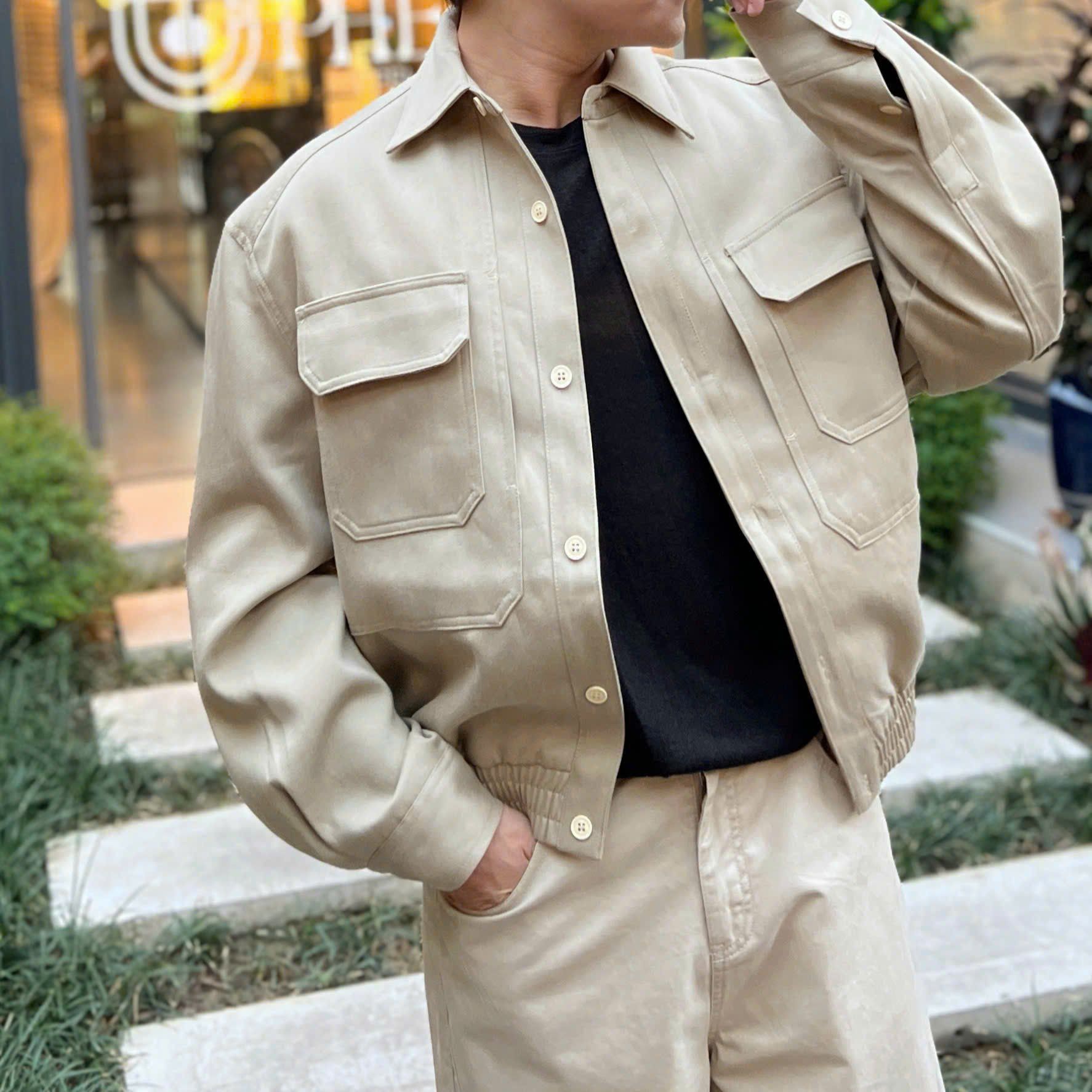  [ẢNH THẬT] Áo Khoác Kaki Nam Túi Ngực 63003 