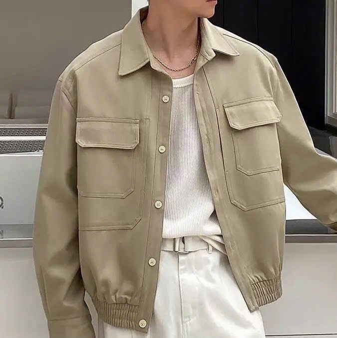  [ẢNH THẬT] Áo Khoác Kaki Nam Túi Ngực 63003 