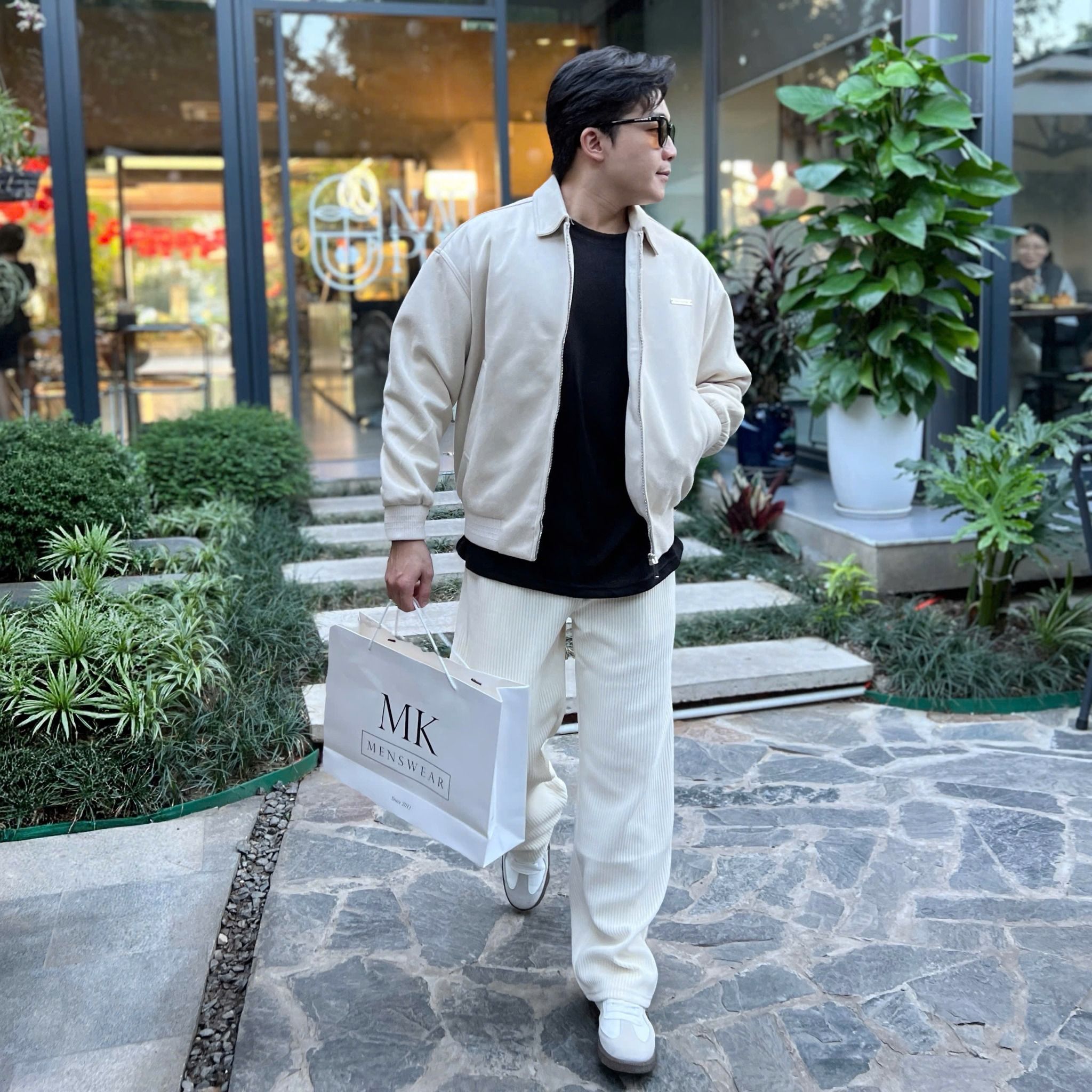  [ẢNH THẬT] Áo Khoác Da Lộn Nam Cải Khuy Ngực Cổ Bẻ 8075 