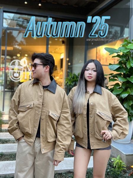  [ẢNH THẬT] Áo Khoác Jean Nam Phối Cổ Da 25517 