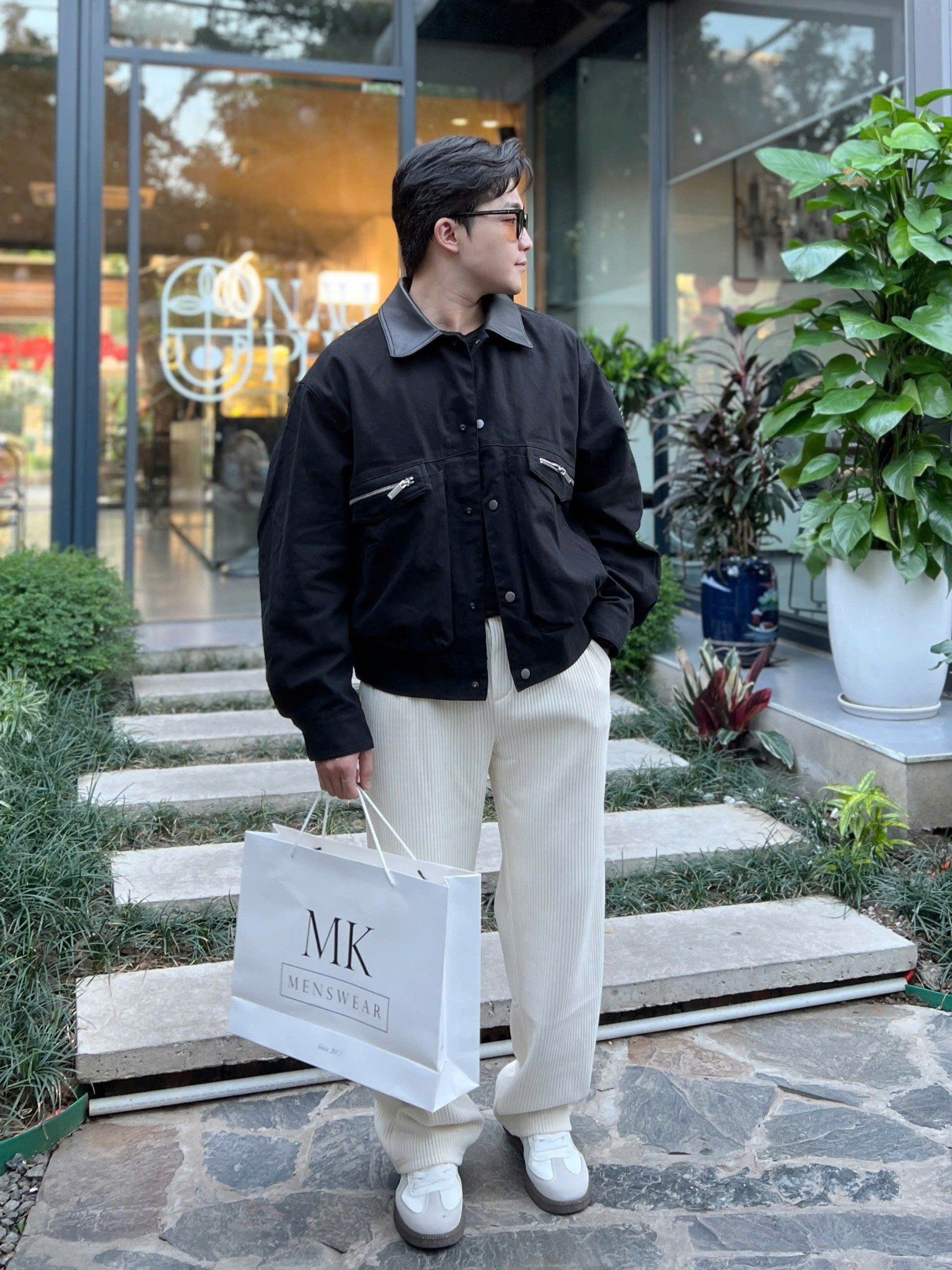  [ẢNH THẬT] Áo Khoác Jean Nam Phối Cổ Da 25517 