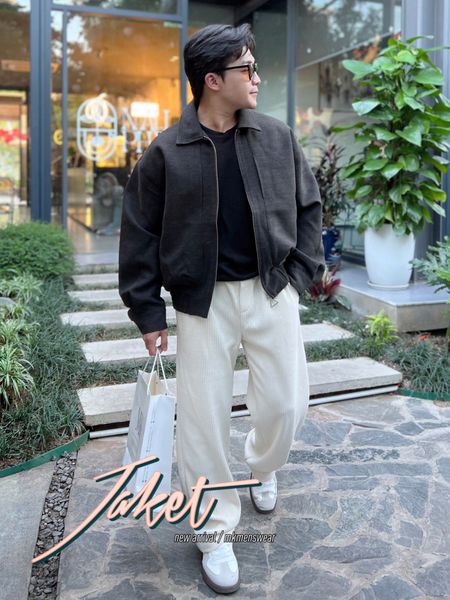  [ẢNH THẬT] Áo Khoác Dạ Nam Dáng Hàn Trơn Cổ Bẻ 25019 